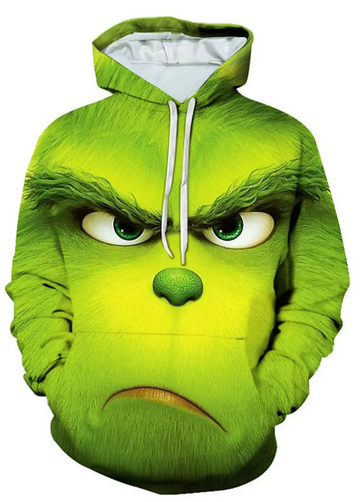 Hooded Ugly Christmas Long Sleeve Green Hoodie